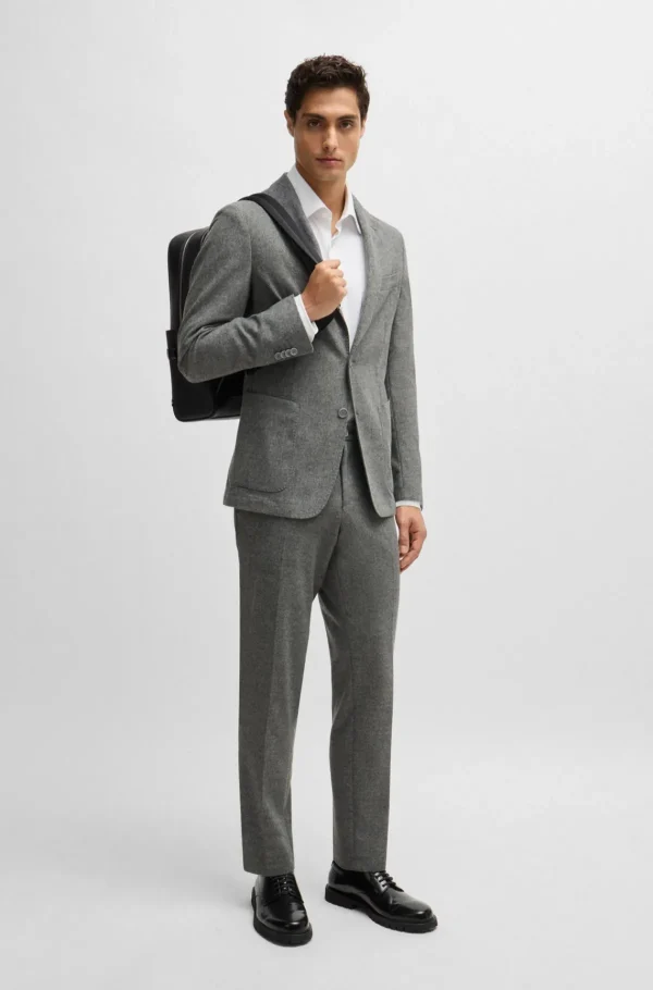 HUGO BOSS Blazers>Casaco De Ajuste Slim Em Flanela Elástica