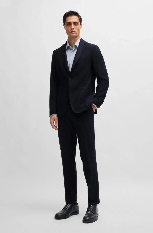 HUGO BOSS Blazers>Casaco De Ajuste Slim Em Flanela Elástica