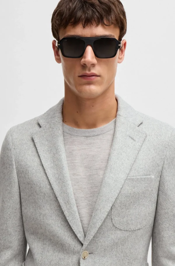 HUGO BOSS Blazers>Casaco De Ajuste Slim Em Jersey Elástico Com Micropadrão