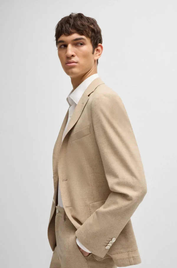 HUGO BOSS Blazers>Casaco De Ajuste Slim Em Flanela Elástica