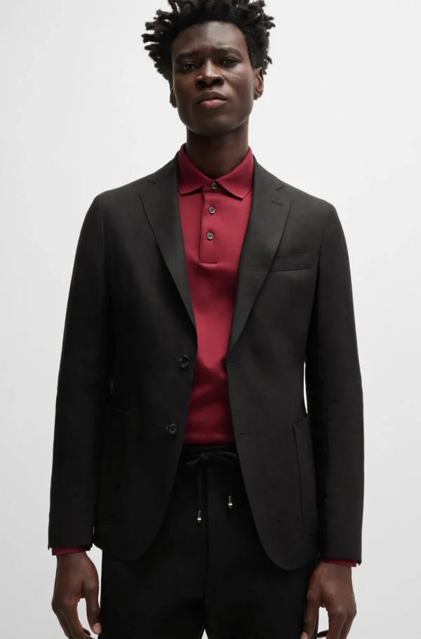 HUGO BOSS Blazers>Casaco De Ajuste Slim Em Linho