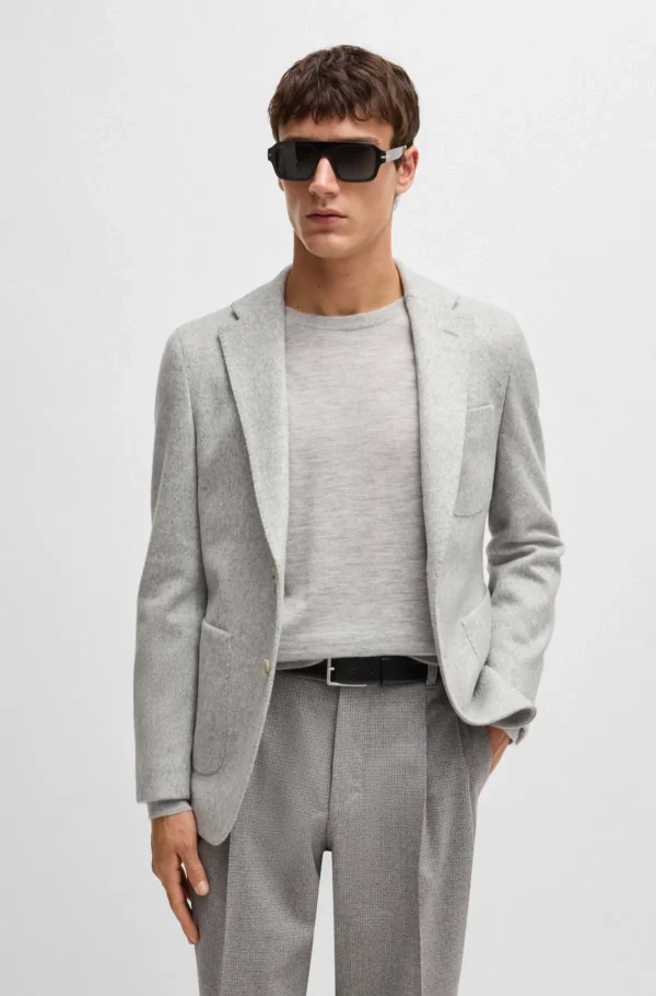 HUGO BOSS Blazers>Casaco De Ajuste Slim Em Jersey Elástico Com Micropadrão