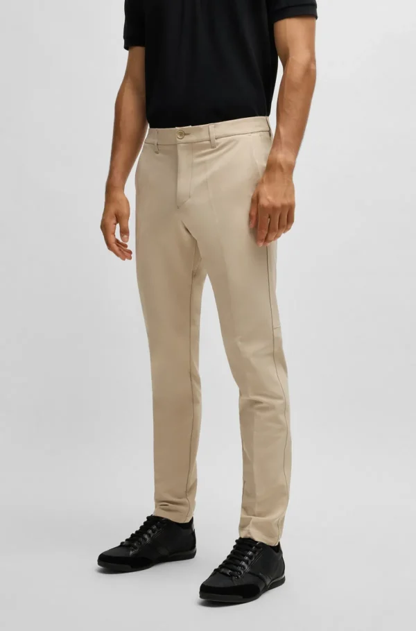 HUGO BOSS Golfe | Calças E Calções>Chinos De Ajuste Slim Em Tecido Elástico De Quatro Vias Fácil De Engomar