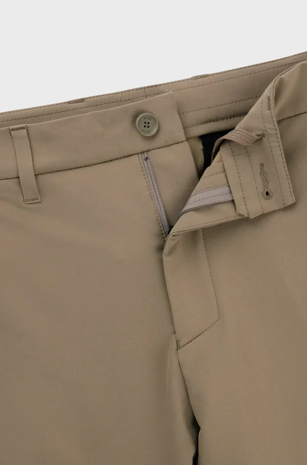 HUGO BOSS Calças E Calções>Chinos De Ajuste Slim Em Tecido Elástico De Quatro Vias Fácil De Engomar