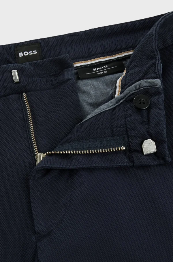 HUGO BOSS Calças E Calções>Chinos De Ajuste Slim Em Mistura De Algodão Elástico