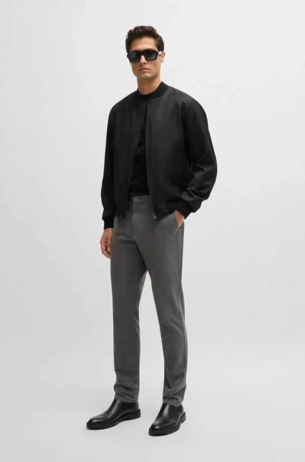 HUGO BOSS Calças E Calções>Chinos De Ajuste Slim Em Gabardine De Algodão Elástico