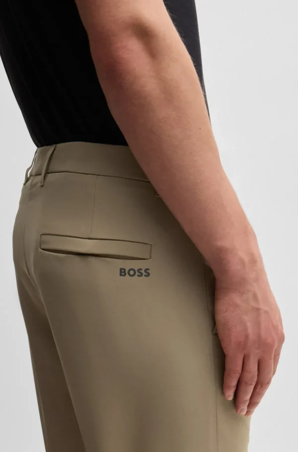 HUGO BOSS Calças E Calções>Chinos De Ajuste Slim Em Tecido Elástico De Quatro Vias Fácil De Engomar