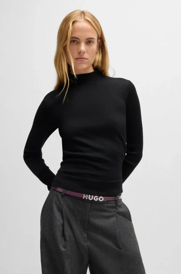 MULHER HUGO BOSS Cintos>Cinto Em Pele Italiana Com Fivela Com Logótipo