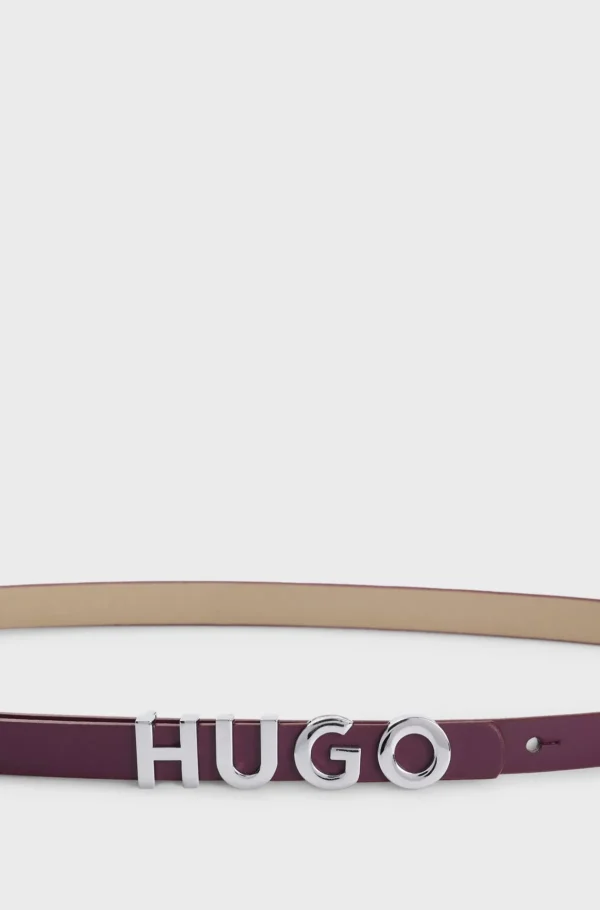 MULHER HUGO BOSS Cintos>Cinto Em Pele Italiana Com Fivela Com Logótipo