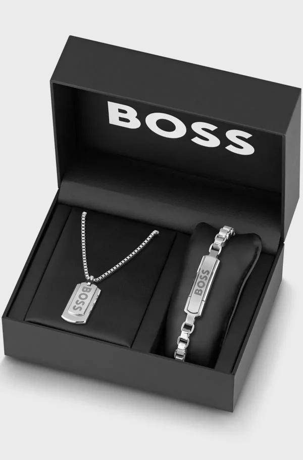 HUGO BOSS Botões De Punho E Joias>Colar Com Logótipo Em Caixa De Presente Com Bracelete A Condizer