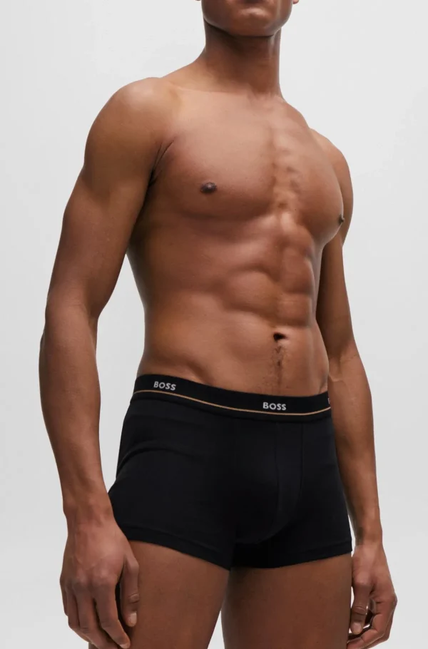 HUGO BOSS Roupa Interior | Artigos Essenciais>Conjunto De Cinco Boxers Em Algodão Elástico Com Cintura Com Logótipo