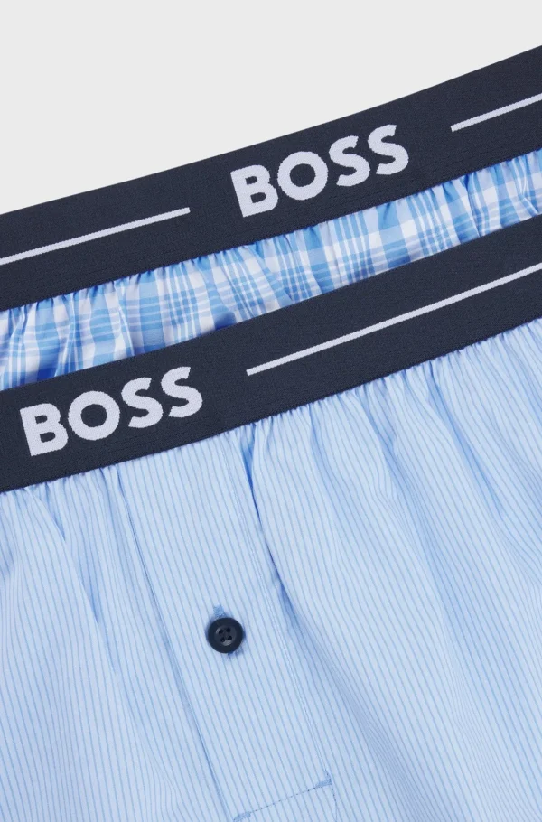 HUGO BOSS Artigos Essenciais>Conjunto De Dois Calções De Pijama De Algodão Com Cintura Com Logótipo