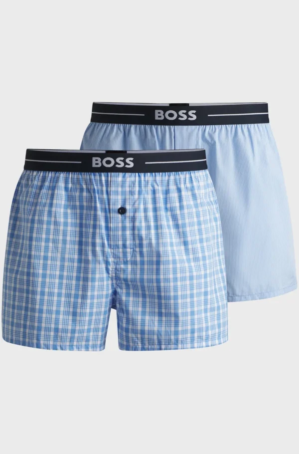 HUGO BOSS Artigos Essenciais>Conjunto De Dois Calções De Pijama De Algodão Com Cintura Com Logótipo