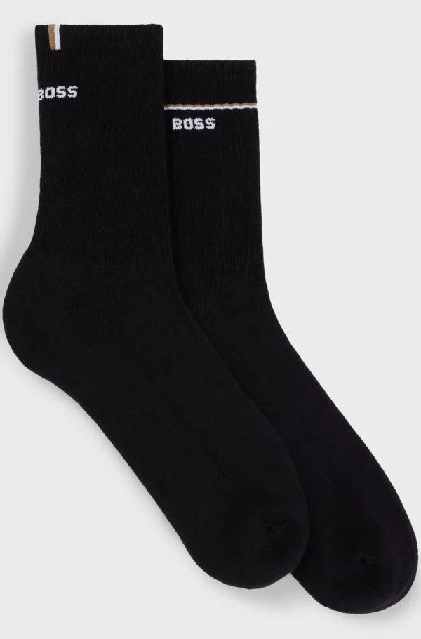 MULHER HUGO BOSS Meias>Conjunto De Dois Pares De Meias De Cano Médio Com Detalhes De Logótipo