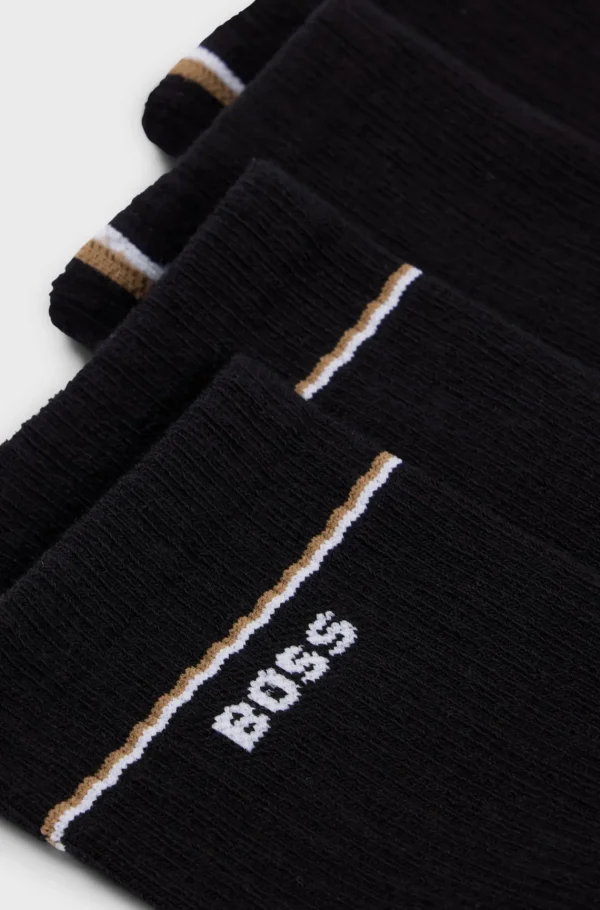 MULHER HUGO BOSS Meias>Conjunto De Dois Pares De Meias De Cano Médio Com Detalhes De Logótipo