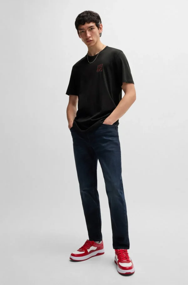 HUGO BOSS T-Shirts>Conjunto De Duas T-shirts Em Algodão Com Logótipos Sobrepostos