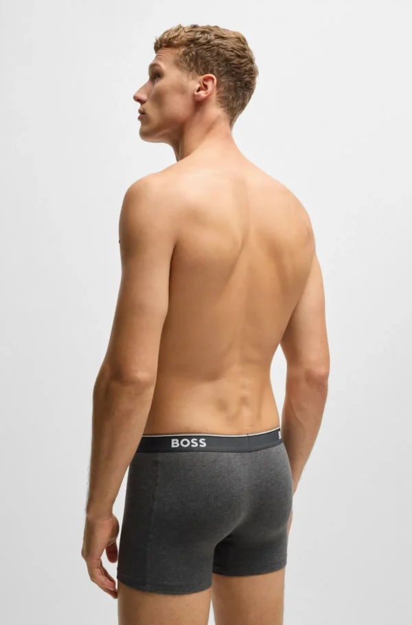 HUGO BOSS Roupa Interior>Conjunto De Três Boxers Compridos Em Algodão Elástico Com Logótipos