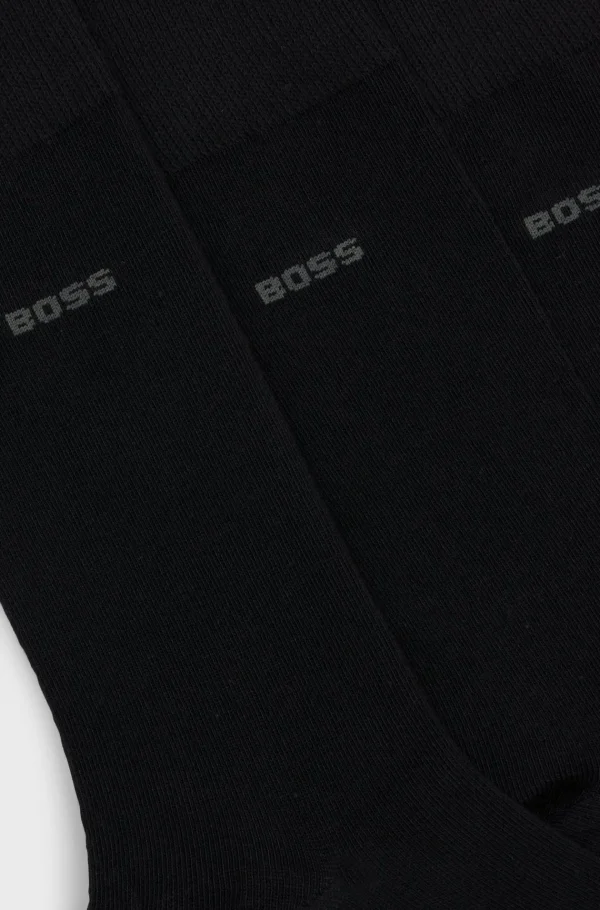 HUGO BOSS Meias>Conjunto De Três Pares De Meias Regulares Em Tecido Elástico