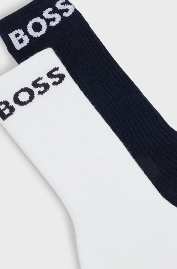 HUGO BOSS Meias>Dois Pares De Meias Curtas Em Tecido Elástico