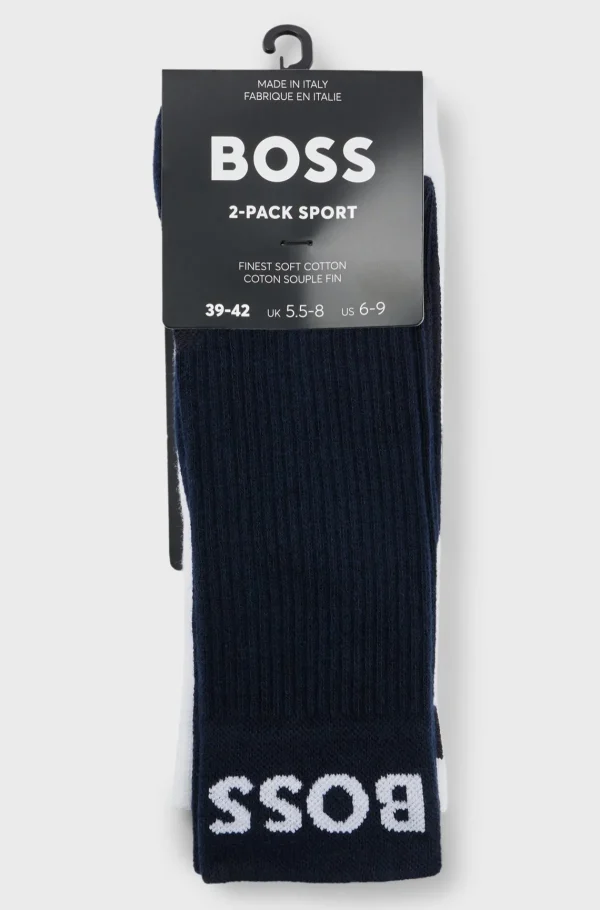 HUGO BOSS Meias>Dois Pares De Meias Curtas Em Tecido Elástico