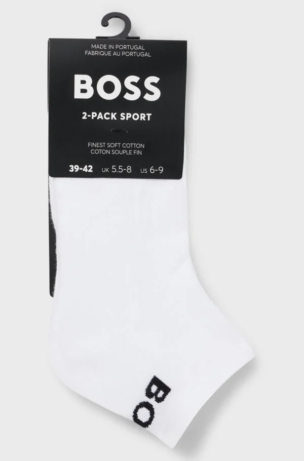 HUGO BOSS Meias>Dois Pares De Meias Pelo Tornozelo Em Tecido Elástico