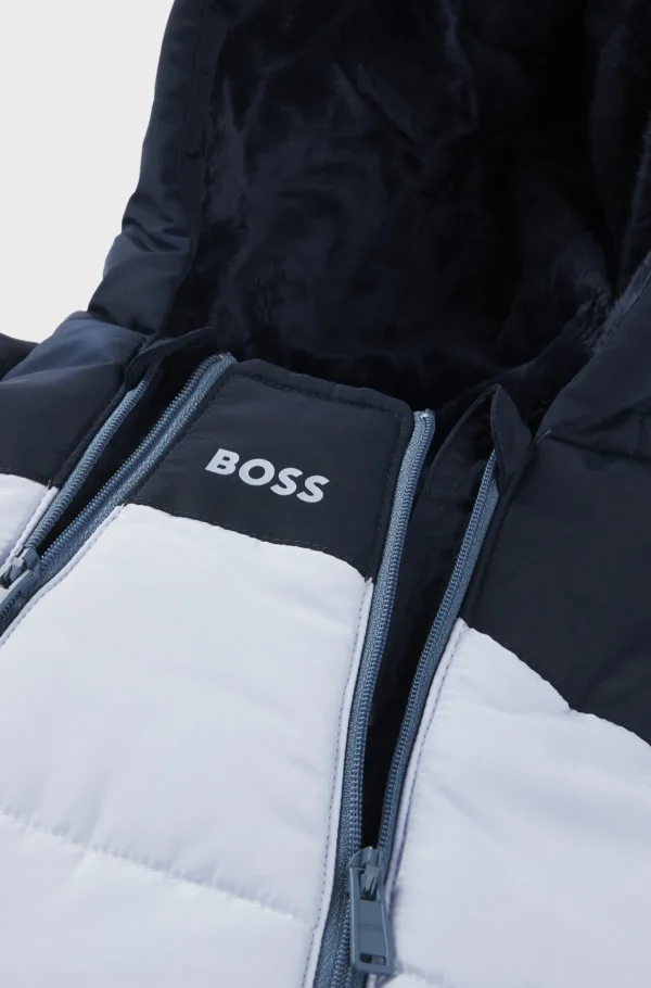 Crianças HUGO BOSS Partes De Baixo Para Rapaz>Fato De Neve Para Bebé Com Forro Em Pele Sintética E Detalhes Do Logótipo