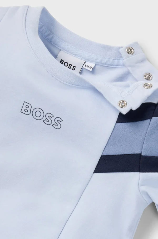 Crianças HUGO BOSS Partes De Cima Para Rapaz>Fato De Treino Para Bebé Em Algodão Elástico Com Estampas De Logótipo