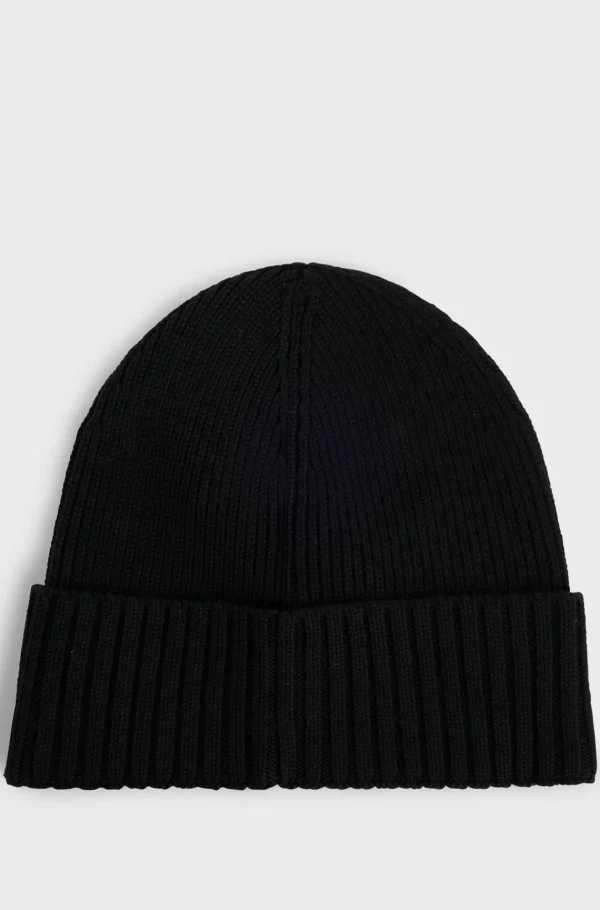 HUGO BOSS Bonés E Gorros>Gorro Canelado Em Lã Virgem