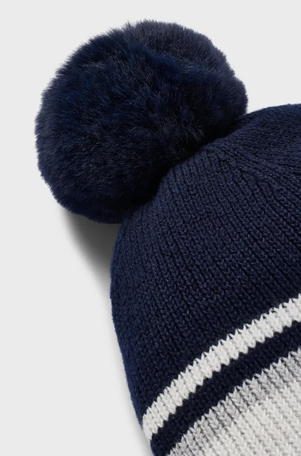 Crianças HUGO BOSS Chapéus E Cachecóis>Gorro Em Algodão Tecido Com Pompom Para Criança