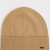 MULHER HUGO BOSS Gorros E Luvas>Gorro Em Lã E Caxemira Com Acabamento De Logótipo