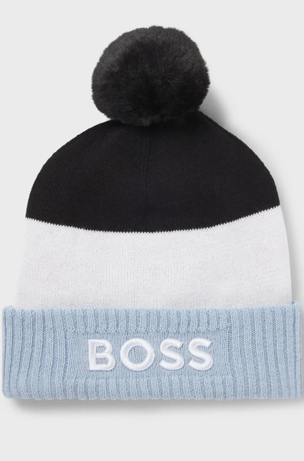 Crianças HUGO BOSS Chapéus E Cachecóis>Gorro Multicolorido Para Criança Com Pompom