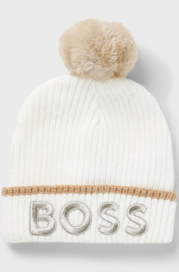 Crianças HUGO BOSS Chapéus E Cachecóis>Gorro Para Criança Com Logótipo De Efeito Metálico