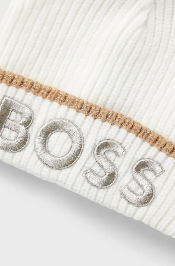 Crianças HUGO BOSS Chapéus E Cachecóis>Gorro Para Criança Com Logótipo De Efeito Metálico