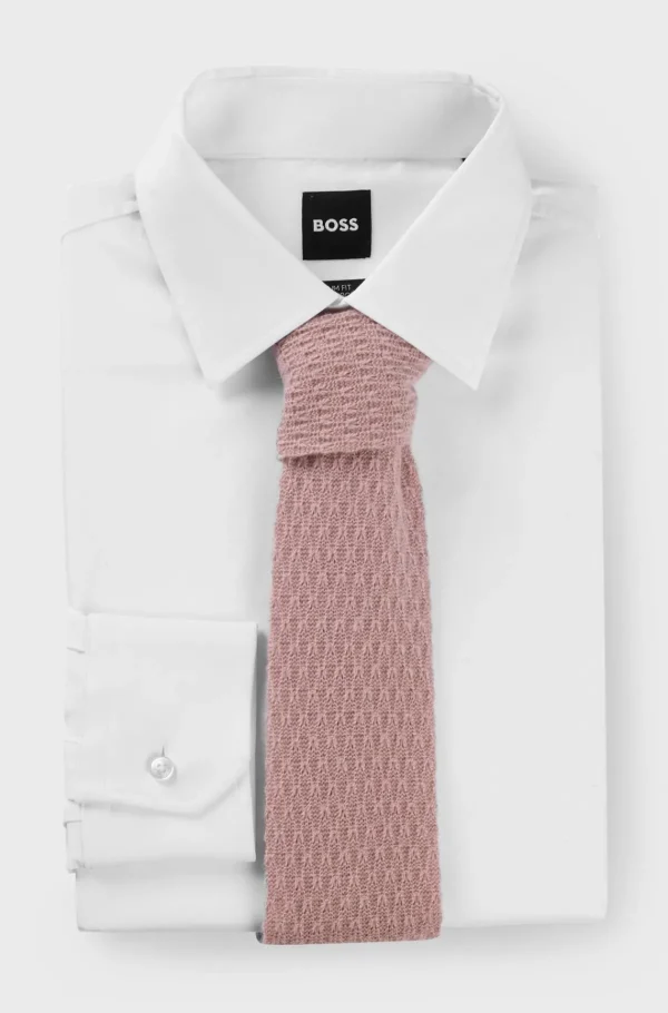 HUGO BOSS Gravatas E Lenços De Bolso>Gravata Em Caxemira Em Jacquard Tricotado