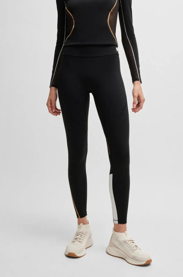 MULHER HUGO BOSS Vestuário Para O Ginásio>Leggings Em Jersey Elástico Com Monograma Double B