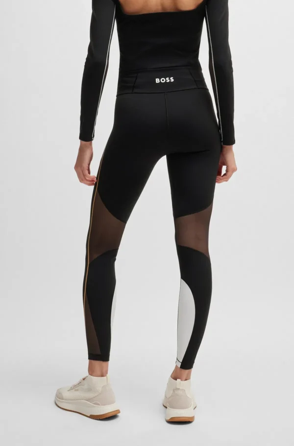 MULHER HUGO BOSS Vestuário Para O Ginásio>Leggings Em Jersey Elástico Com Monograma Double B