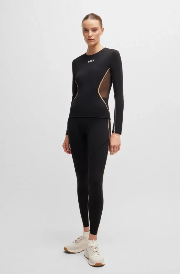 MULHER HUGO BOSS Vestuário Para O Ginásio>Leggings Em Jersey Elástico Com Monograma Double B