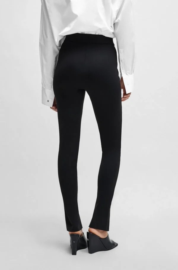 MULHER HUGO BOSS Calças E Calções>Leggings NAOMI X BOSS Em Jersey Elástico Com Parte Inferior Com Fecho De Correr