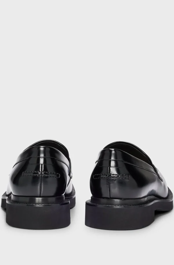 HUGO BOSS Sapatos Informais>Loafers Com Acabamentos Tipo Penny Em Pele Escovada