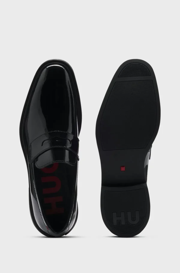 HUGO BOSS Sapatos Formais>Loafers Penny De Encaixar Em Pele Patenteada