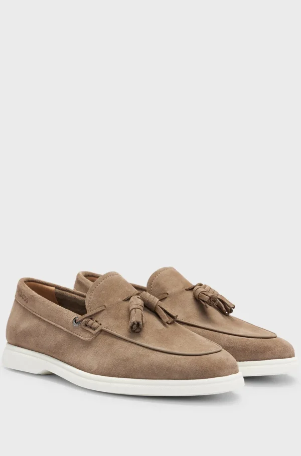 HUGO BOSS Sapatos Descontraídos | Mocassins>Loafers Slip-on Em Camurça Com Acabamento Em Borla