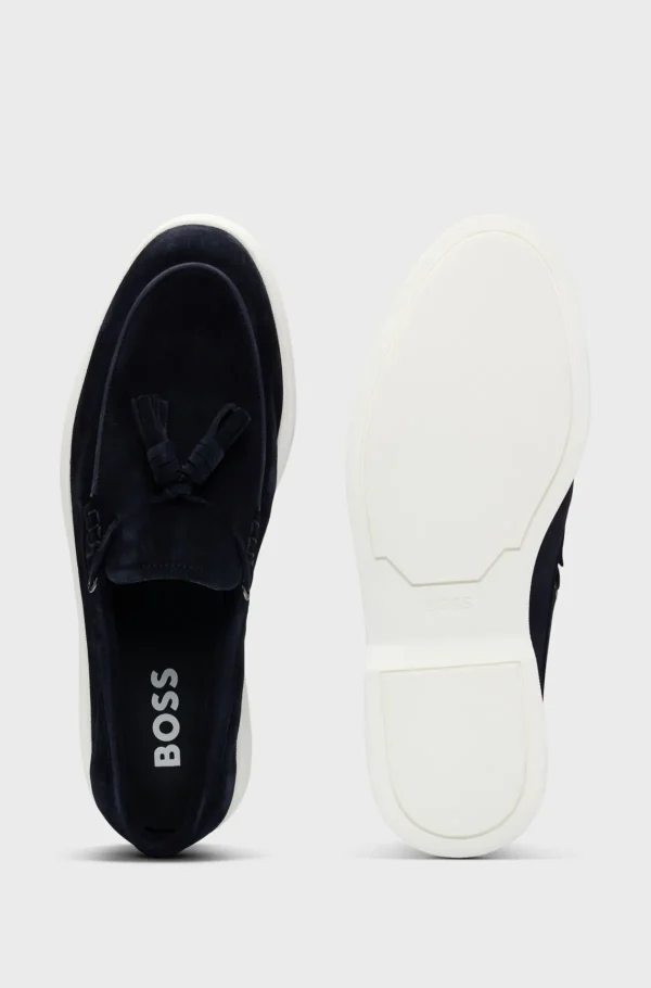 HUGO BOSS Sapatos Descontraídos | Mocassins>Loafers Slip-on Em Camurça Com Acabamento Em Borla