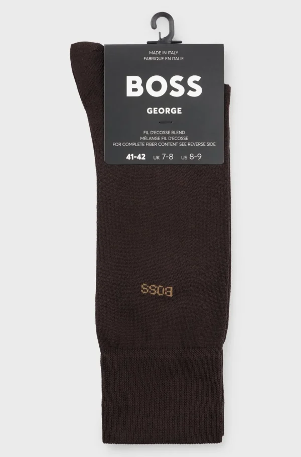 HUGO BOSS Artigos Essenciais>Meias Com Logótipo Regulares Em Algodão Egípcio Mercerizados