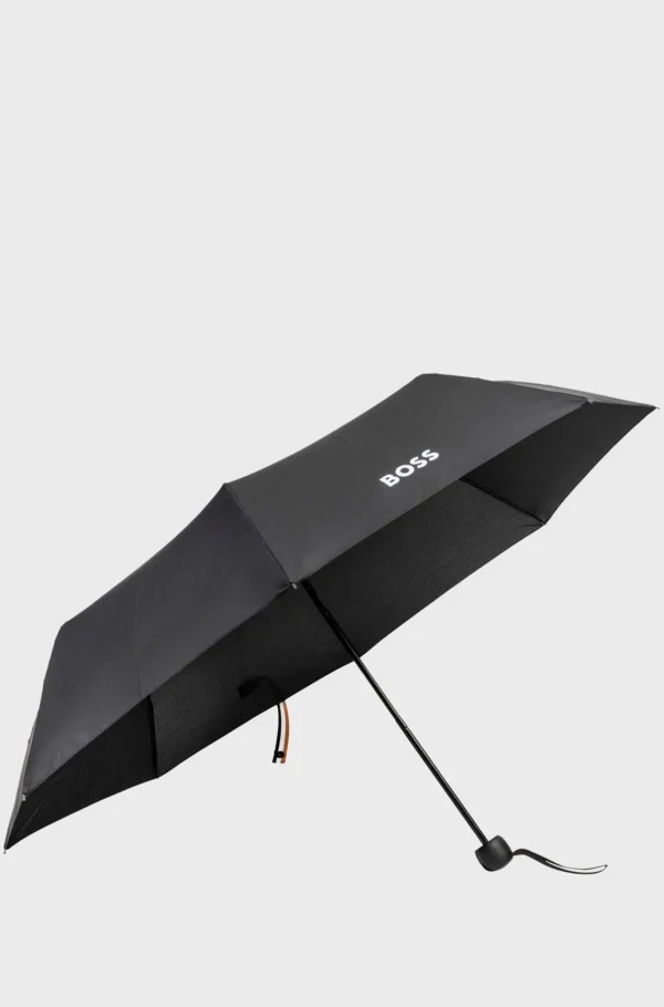 HUGO BOSS Mais Acessórios>Mini Guarda-chuva Com Alça De Fecho De Risca De Assinatura