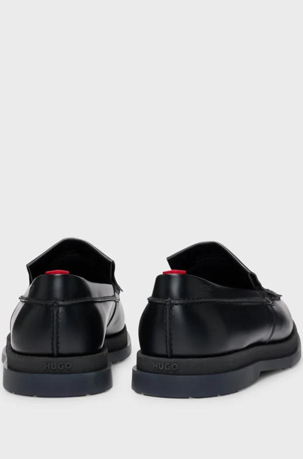 HUGO BOSS Mocassins>Mocassins Slip-on Em Pele Com Acabamento De Franjas