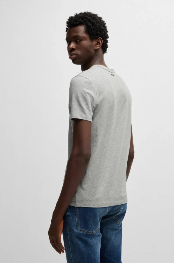 HUGO BOSS T-Shirts>Pack De 2 T-shirts Com Gola Em V Em Algodão Elástico