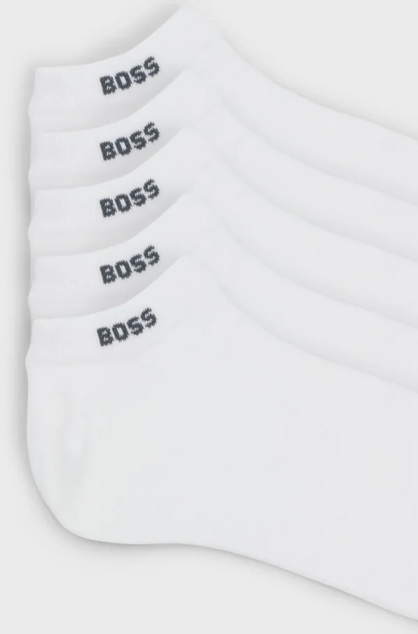 HUGO BOSS Meias>Pack De Cinco Pares De Meias Pelo Tornozelo Em Mistura De Algodão Com Detalhes Da Marca