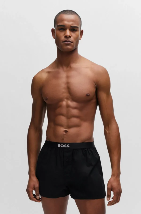 HUGO BOSS Pijamas E Loungewear>Pack De Dois Calções De Pijama De Algodão Com Cintura Com Logótipo