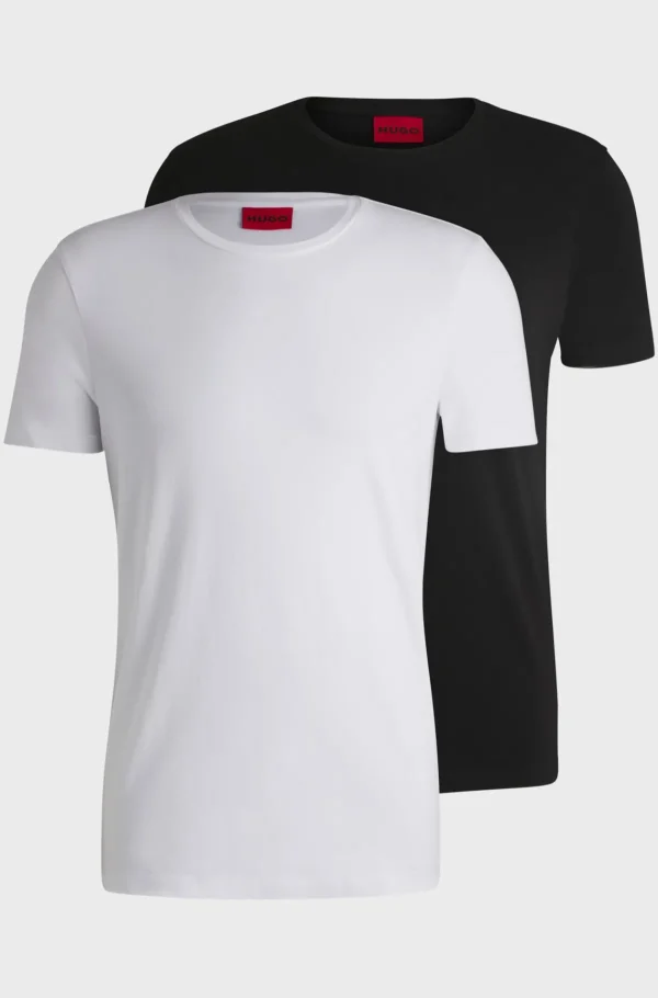 HUGO BOSS T-Shirts>Pack De Duas T-shirts De Ajuste Slim Em Algodão Elástico