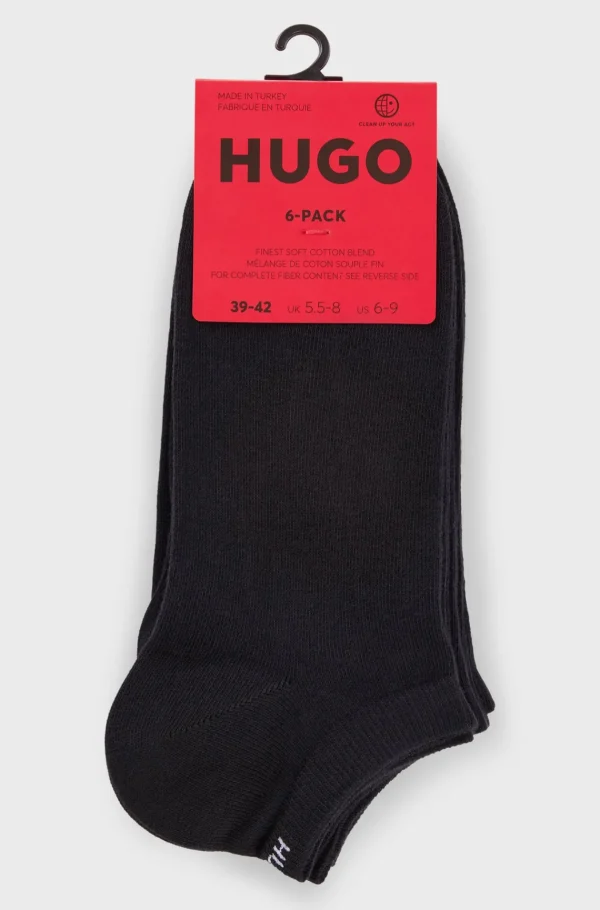 HUGO BOSS Artigos Essenciais | Meias>Pack De Seis Pares De Meias De Mistura De Algodão Com Logótipos